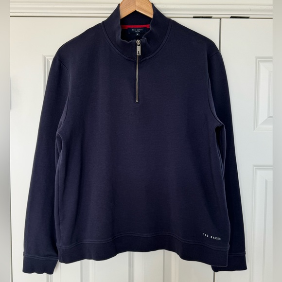 Ted Baker London Men's Quarter Zip
Knit Sweater Pullover Navy Blue Size 6 (XXL) - Picture 4 of 13
